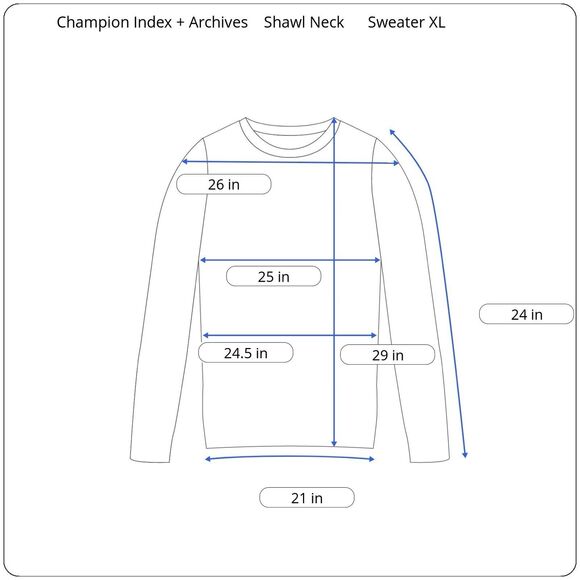 Champion Index + Archives Shawl Neck Sweater XL Gray Embroidered Limited Italy - Picture 5 of 10